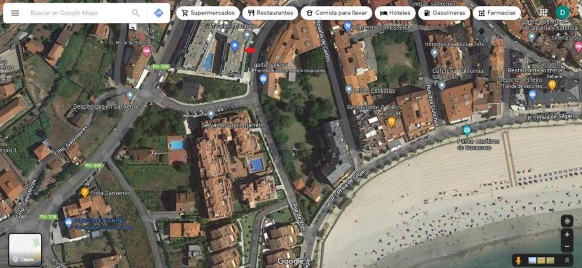 Apartamento en urbanización con piscina en Playa de Silgar Sanxenxo Exterior foto